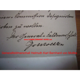 Generalfeldmarschall HELMUT GRAF VON MOLTKE - Autograph
