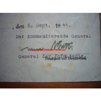 KVK Urkunde - General der Infanterie KUNO-HANS VON BOTH - Autogr