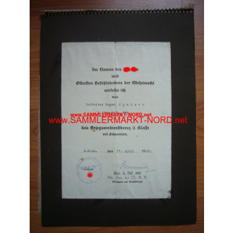 KVK Certificate - General of the Infantry HANS SCHMIDT (IX Army 