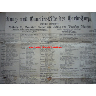Rank and Quarter List of the Guard Corps 1894