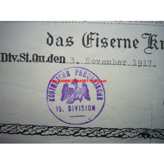 Iron Cross Certificate - Major General GERHARD TAPPEN (Pour le Merite)