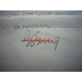 Major WILHELM GÖRING (Halbbruder von HERMANN GÖRING) - Autograph