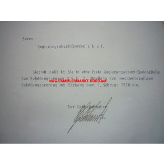 Governor of Mecklenburg - FRIEDRICH HILDEBRANDT - Autograph