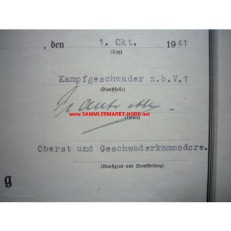 Luftwaffe - Urkundengruppe Kampfgeschwader z.b.V. 1