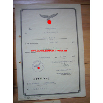 Luftwaffe - Award document group Bomber Squadron z.b.V. 1