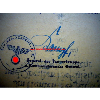 KVK Urkunde (Orange!) - General WERNER KEMPF - Autograph