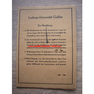 Ludwigs-Universität Gießen - Ausweis 1943