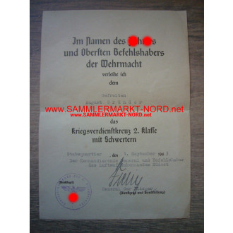 KVK Certificate - General MARTIN FIEBIG - Autograph
