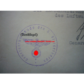 KVK Urkunde - General MARTIN FIEBIG - Autograph