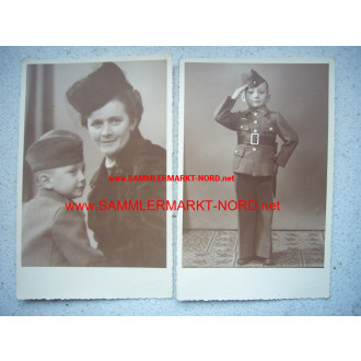2 x Portrait - Little boy in Wehrmacht children's uniform