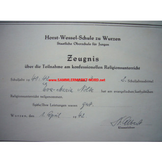 Horst Wessel School, Wurzen (Saxony) - Convolute certificates