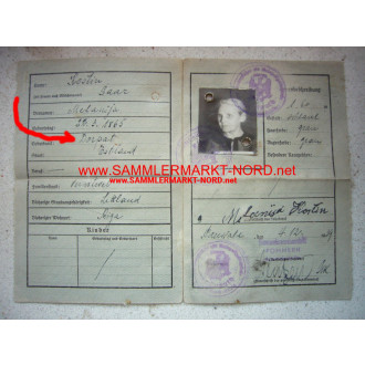 Returnee card - Estonia / Latvia 1939