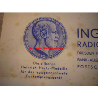 Volksempfänger Radio - Rechnung & Garantiekarte 1939