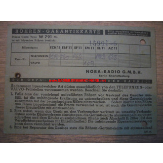 Volksempfänger Radio - invoice & warranty card 1939