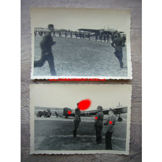 2 x Foto NSDAP Gauleiter auf Flugplatz