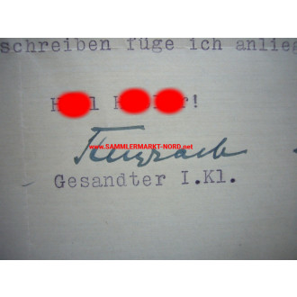 GUSTAV ADOLF STEENGRACHT VON MOYLAND - Autograph (Federal Foreig