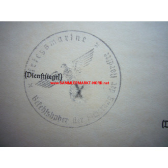 Eisernes Kreuz Urkunde - Konteradmiral ERNST LUCHT - Autograph