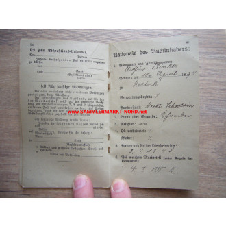 Reichsmarine Military passport - SMS Elsaß & SMS Prinzessin