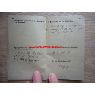 Reichsmarine Military passport - SMS Elsaß & SMS Prinzessin