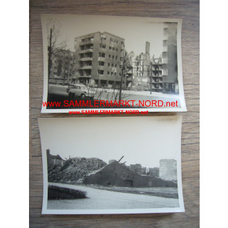 2 x photo approx. 1950 BERLIN - war damage - ruins