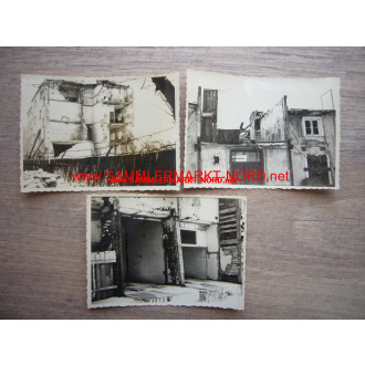 3 x Foto 1939 Zerstörungen in Thorn (Westpreussen)