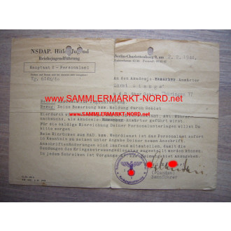 HJ Reichsjugendführung Berlin 1944 - Dokument
