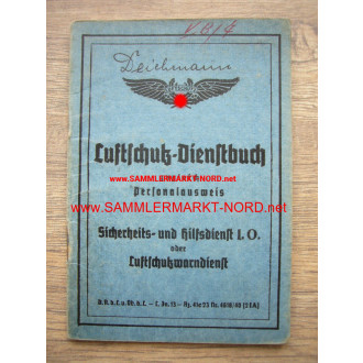 SHD Luftschutz-Dienstbuch - Mannheim & Frankreich