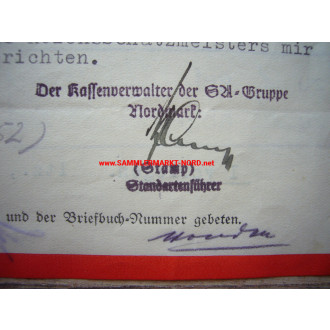 SA Gruppe Nordmark 1942 - Schnellbrief