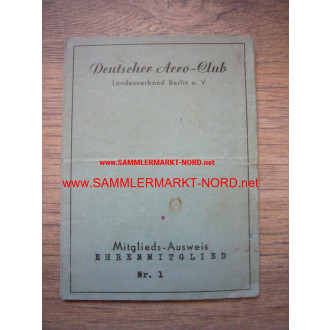 German Aero Club (Berlin) - ID card (honorary member)