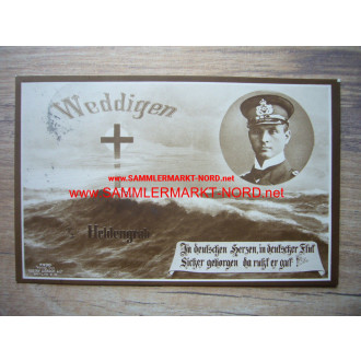 OTTO WEDDINGEN (U-Boot) - Heldengrab - Postkarte