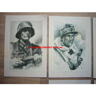 6 x postcard series "The German Soldier"