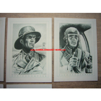 6 x Postkarte Serie "Der Deutsche Soldat"