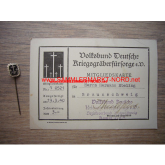 Volksbund Deutsche Kriegsgräberfürsorge - Needle & ID card