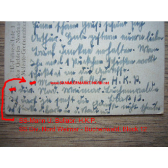 HJ Regional Leader School Malente / SS Weimar - Postcard