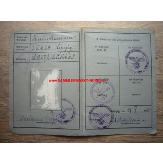 Reichsmesse City Leipzig - student ID card 1940