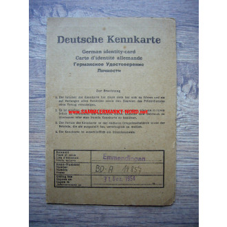 Deutsche Kennkarte - Emmendingen 1952