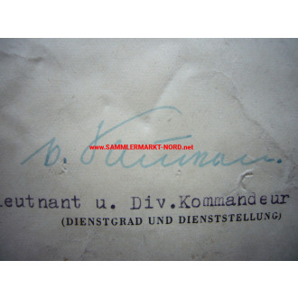 Generalleutnant DIETRICH VON SAUCKEN (RK + Brillianten) - Autogr