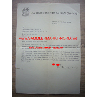 SS - Sturmbannführer ERNST KRACHT (OB Flensburg) - Autograph