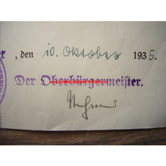 NSDAP district leader (Neumünster) - MAX STAHMER - autograph