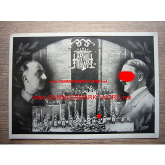 Adolf Hitler & Francisco Franco (Spanien) - Postkarte
