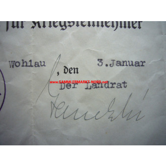 Landrat ALFRED JANETZKI (Wohlau Schlesien) - Autograph