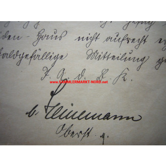 Oberst WALTER VON HEINEMANN - Autograph