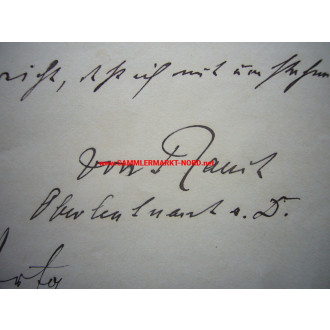 Oberleutnant VON RAUCH (Preussen) - Autograph