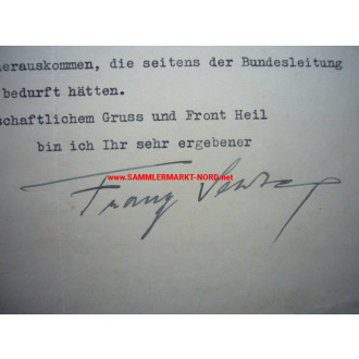 FRANZ SELDTE (Stahlhelmbund) - autograph