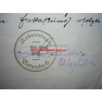 FAD Arbeitslager Beienbach 1933 - Dokument