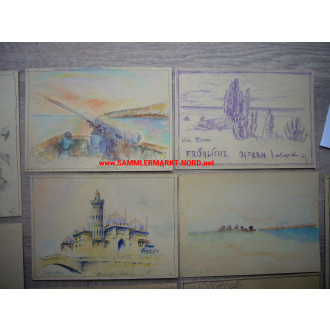 Russia campaign - hand-painted field postcards 1942/44