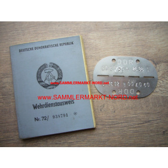 DDR - NVA Wehrdienstausweis & Erkennungsmarke