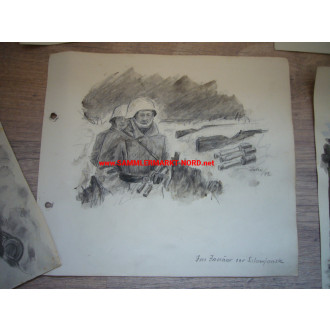295. Infanterie Div. (Stalingrad) - Zeichnungen & Urkunde