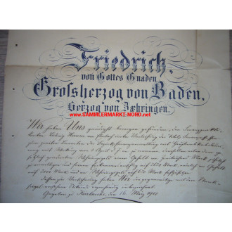 Großherzog FRIEDRICH I von Baden - Autograph 1901
