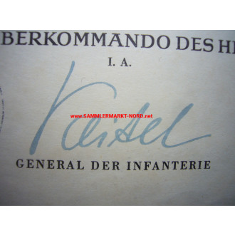 KVK document - General BODEWIN KEITEL - Autograph